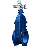 Задвижка с обрезиненным клином Ру10/16 – короткий корпус F4 – DN450-600- с электроприводом “Auma”